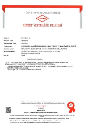 Hizmet Yeterlilik Belgesi